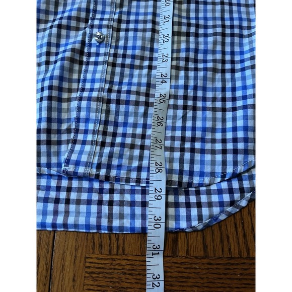 2 Mens Sz Small CHECKERED Long Sleeve Button Shirts Express Van Heusen Fitted - Picture 10 of 10